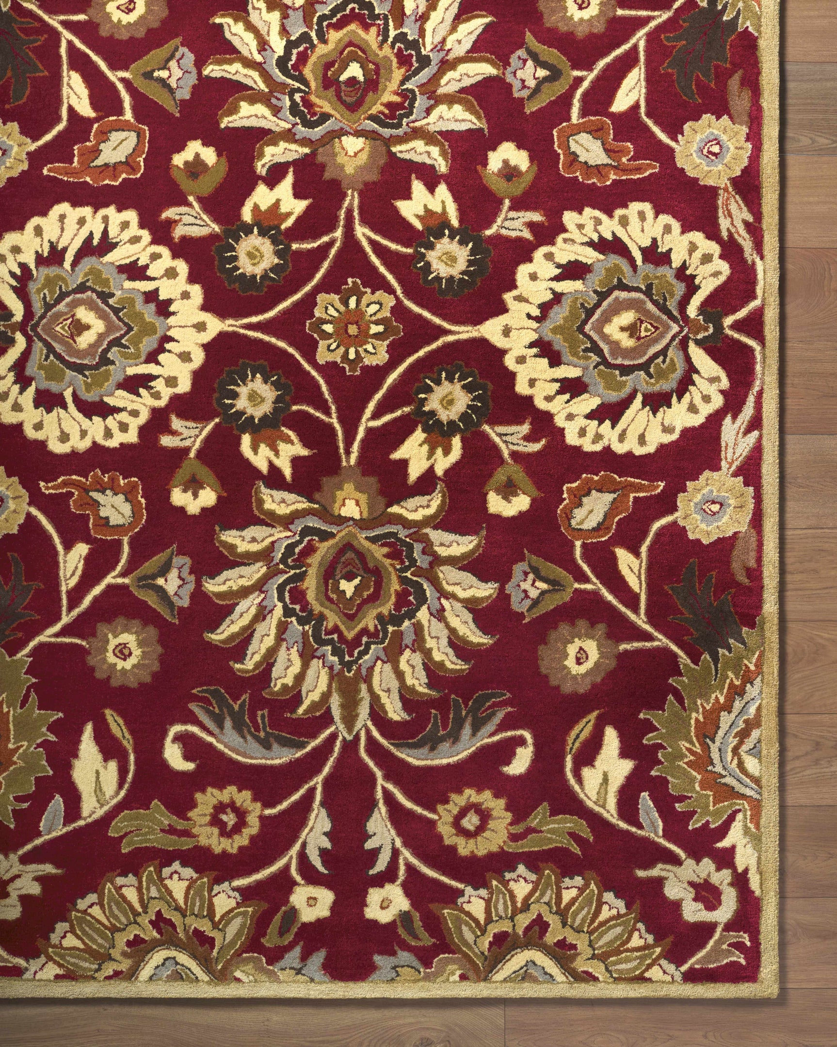 Conesus Red 1061 Hand Tufted Wool Rug - Ornate Home