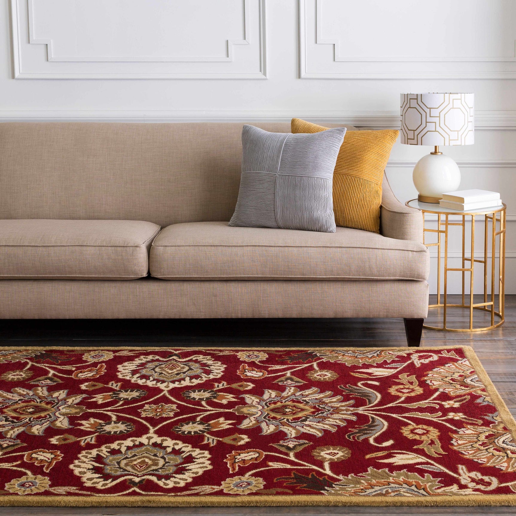 Conesus Red 1061 Hand Tufted Wool Rug - Ornate Home