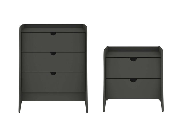 Coney 2-Piece Dresser and Nightstand in Grey - Ornate Home