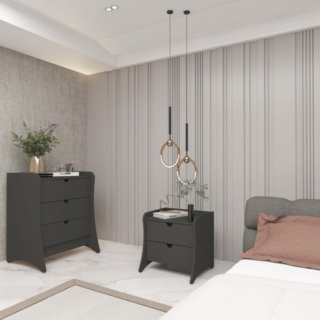 Coney 2-Piece Dresser and Nightstand in Grey - Ornate Home