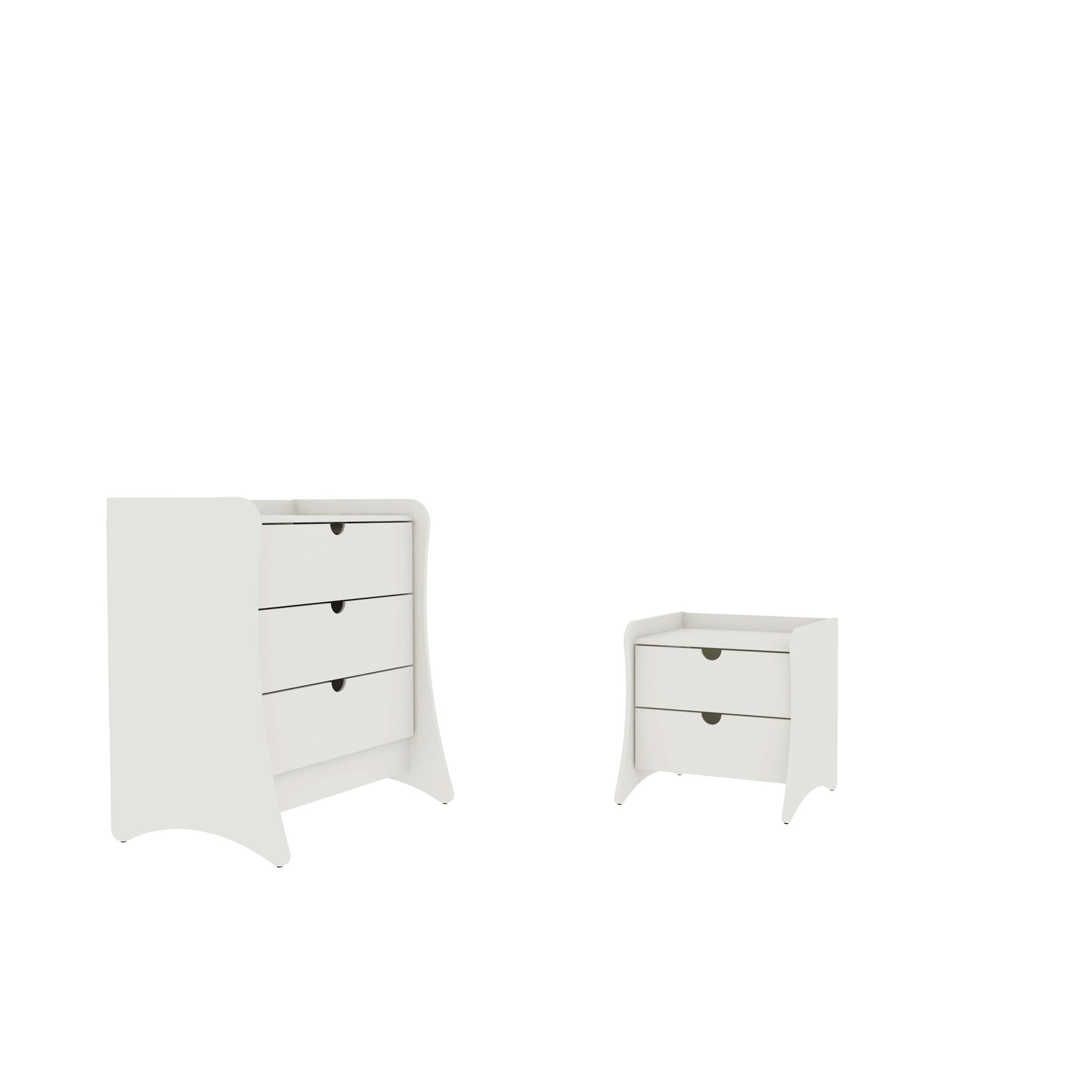 Coney 2-Piece Dresser and Nightstand in White - Ornate Home