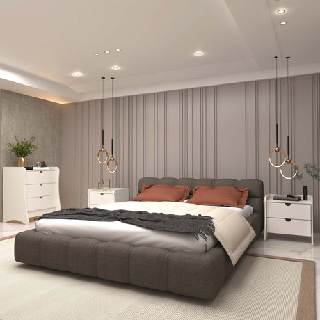 Coney 3-Piece Dresser and 2 Nightstands in White - Ornate Home