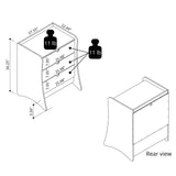 Coney 3-Piece Dresser and 2 Nightstands in White - Ornate Home