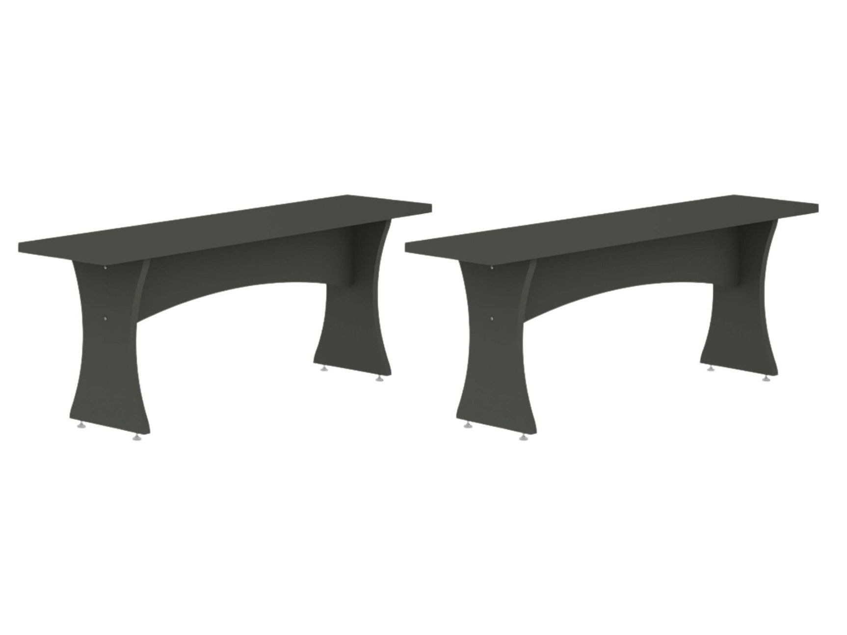 Coney Dining Bench in Gray (set of 2) - Ornate Home