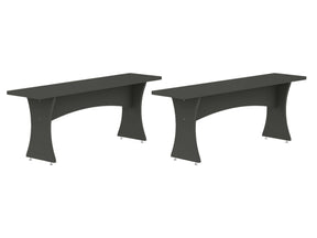 Coney Dining Bench in Gray (set of 2) - Ornate Home