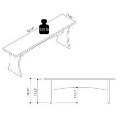 Coney Dining Bench in Gray (set of 2) - Ornate Home