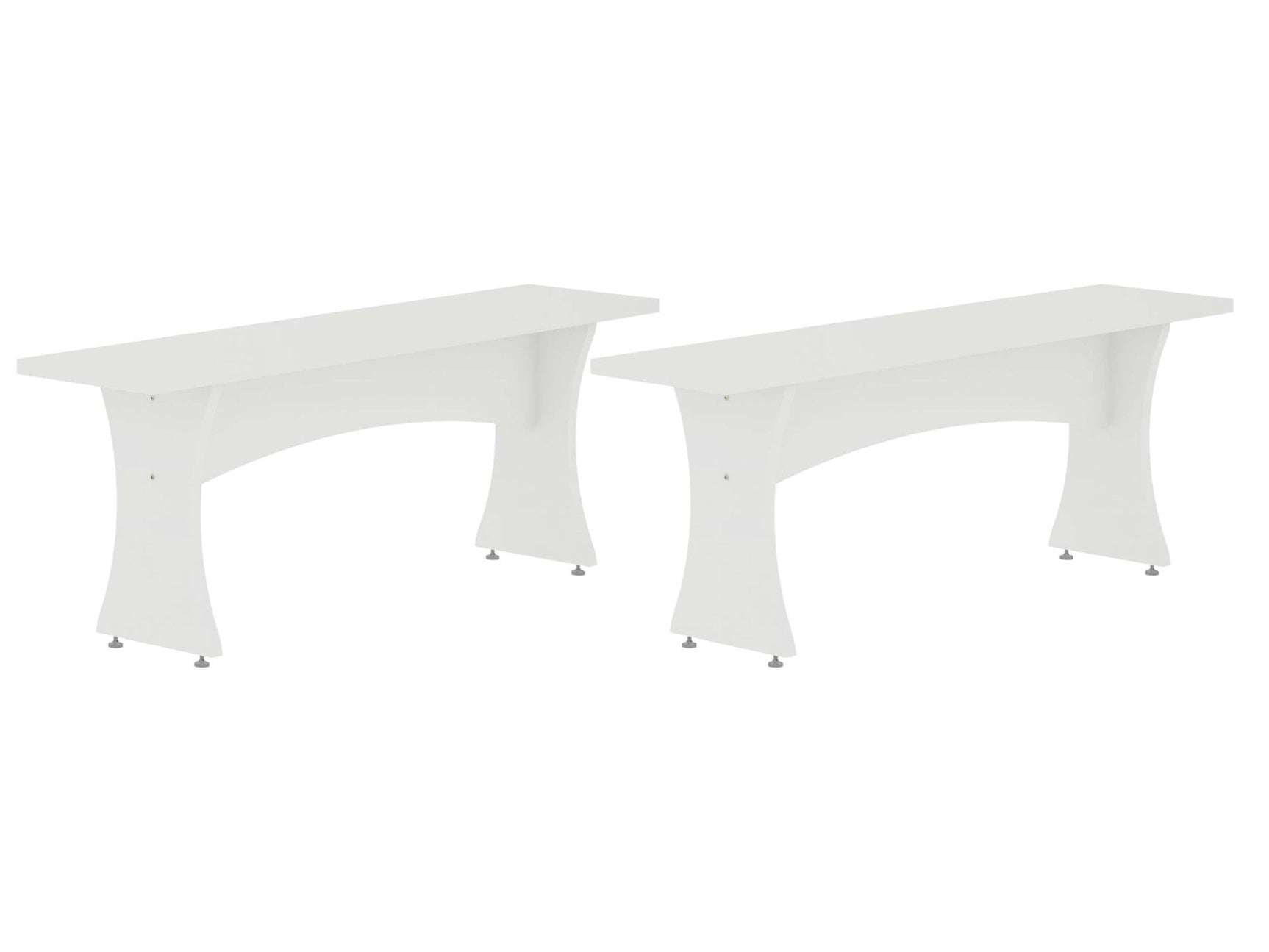 Coney Dining Bench in White (set of 2) - Ornate Home
