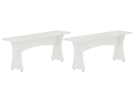 Coney Dining Bench in White (set of 2) - Ornate Home