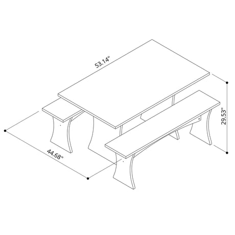 Coney Dining in White (set of 3) - Ornate Home