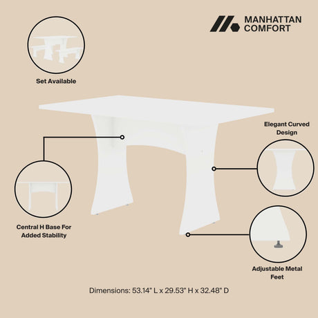 Coney Dining in White (set of 3) - Ornate Home