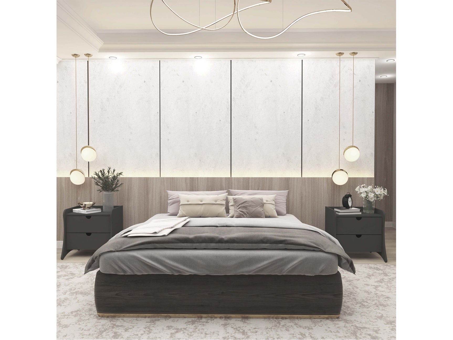 Coney Nightstand in Gray (set of 2) - Ornate Home