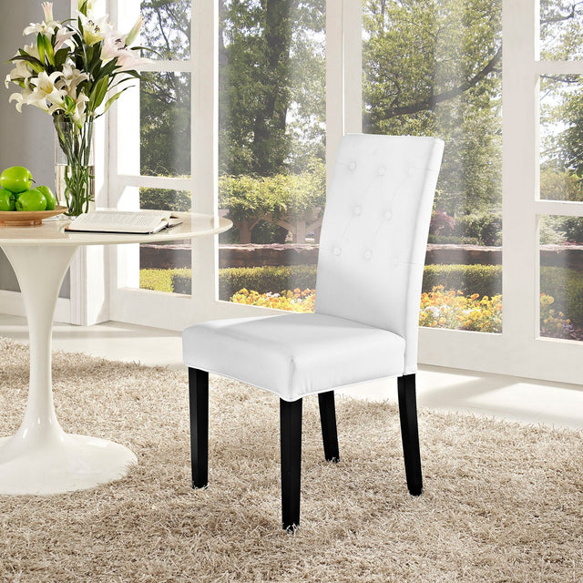 Confer White Dining Vinyl Side Chair - Ornate Home
