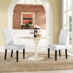Confer White Vinyl Dining Side Chair (Set of 2) - Ornate Home