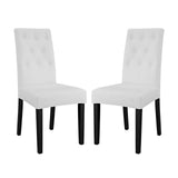 Confer White Vinyl Dining Side Chair (Set of 2) - Ornate Home