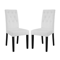 Confer White Vinyl Dining Side Chair (Set of 2) - Ornate Home