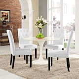 Confer White Vinyl Dining Side Chair (Set of 4) - Ornate Home