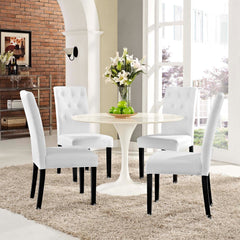 Confer White Vinyl Dining Side Chair (Set of 4) - Ornate Home