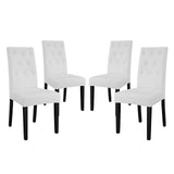 Confer White Vinyl Dining Side Chair (Set of 4) - Ornate Home