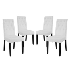 Confer White Vinyl Dining Side Chair (Set of 4) - Ornate Home