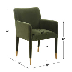 Conifer Moss Dining Arm Chair - Ornate Home
