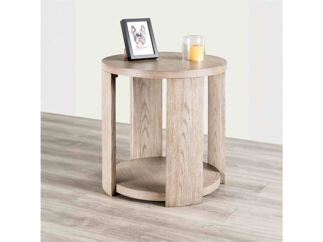 Conisbrough Oak Round End Table - Ornate Home