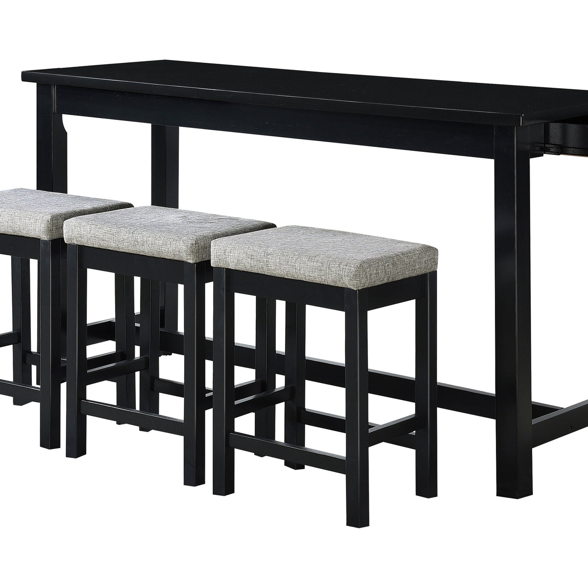 Homelegance Connected Black/Gray 4-Piece Pack Counter Height Set ...