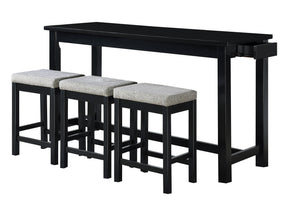 Connected Black/Gray 4-Piece Pack Counter Height Set - Ornate Home