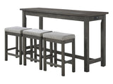 Connected Gray 4-Piece Pack Counter Height Set - Ornate Home