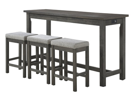 Connected Gray 4-Piece Pack Counter Height Set - Ornate Home