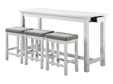 Connected White/Gray 4-Piece Pack Counter Height Set - Ornate Home