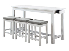Connected White/Gray 4-Piece Pack Counter Height Set - Ornate Home