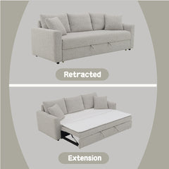Connie Beige Boucle Sofa w/Sleeper - Ornate Home