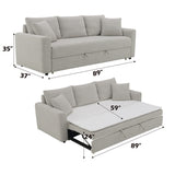 Connie Beige Boucle Sofa w/Sleeper - Ornate Home