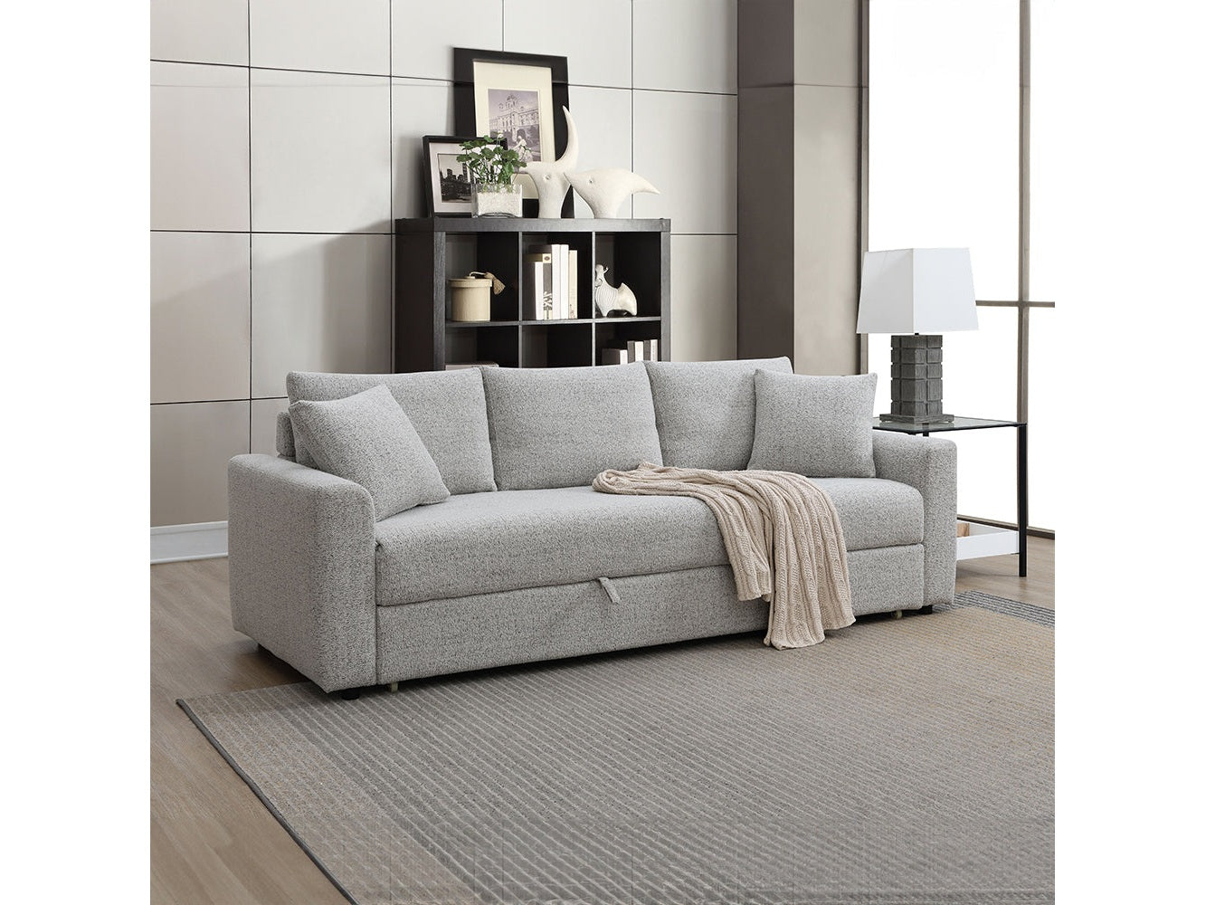 Connie Beige Boucle Sofa w/Sleeper - Ornate Home