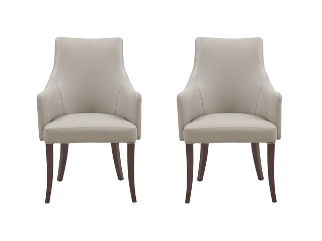 Connie Dining Armchair in Light Grey (set of 2) - Ornate Home