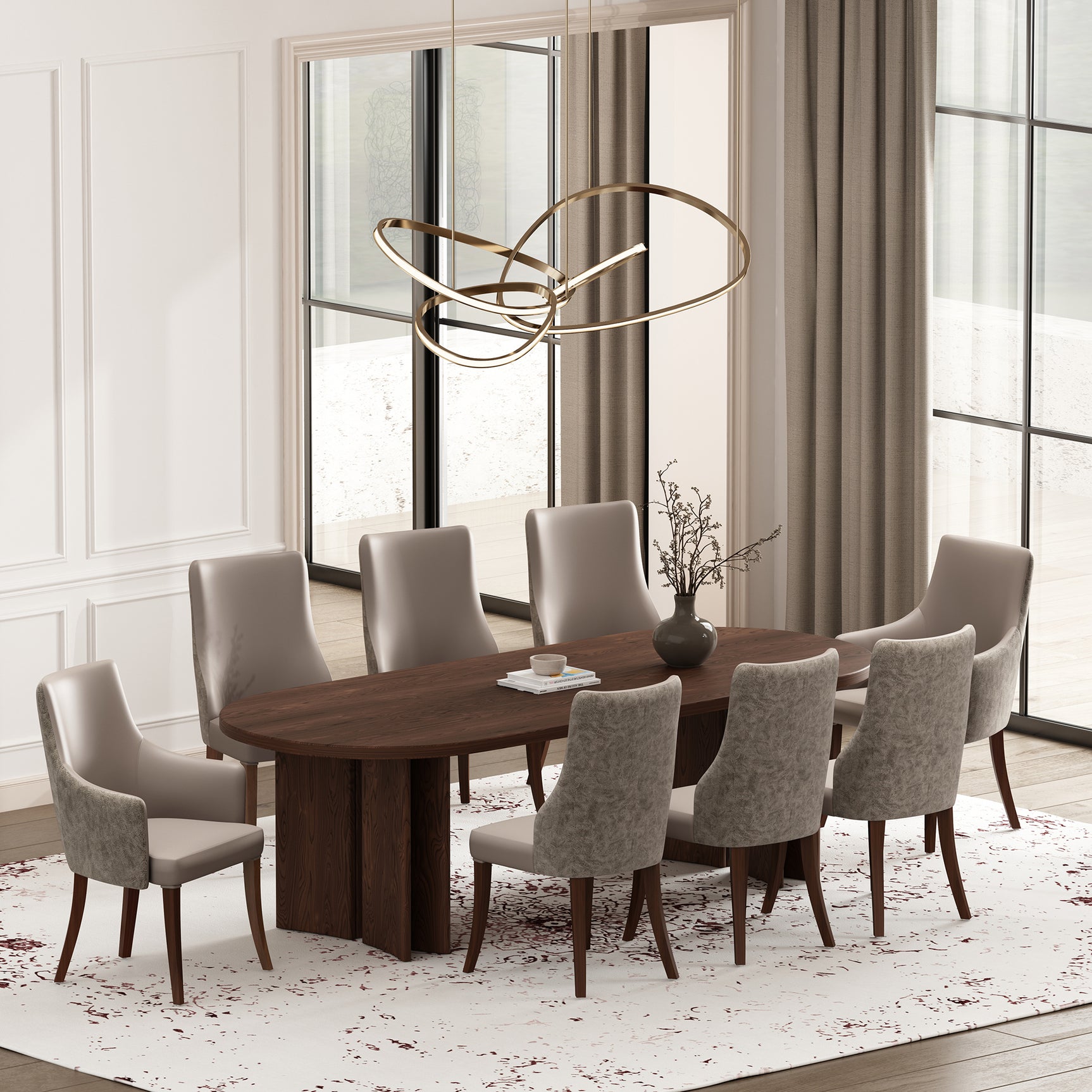 Connie Dining Armchair in Taupe - Ornate Home