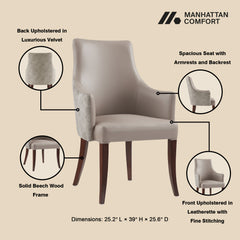 Connie Dining Armchair in Taupe (set of 2) - Ornate Home