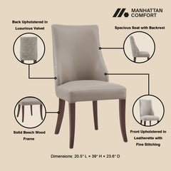 Connie Dining Chair in Taupe (set of 2) - Ornate Home