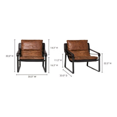 Conno Brownr Leather Club Chair - Ornate Home
