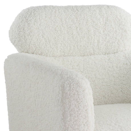 Connock White Teddy Sherpa Accent Chair - Ornate Home