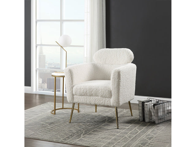 Connock White Teddy Sherpa Accent Chair - Ornate Home