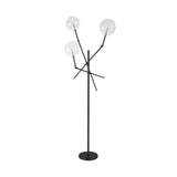 Connor Black 84" Metal Glass Globe Three Light Floor Lamp - Ornate Home