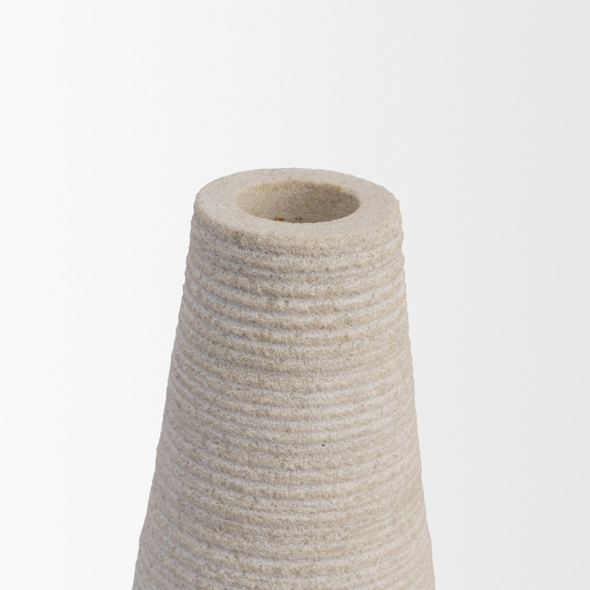 Cono Off-White Marble Cone Shaped Candle Holders (Set of 2)