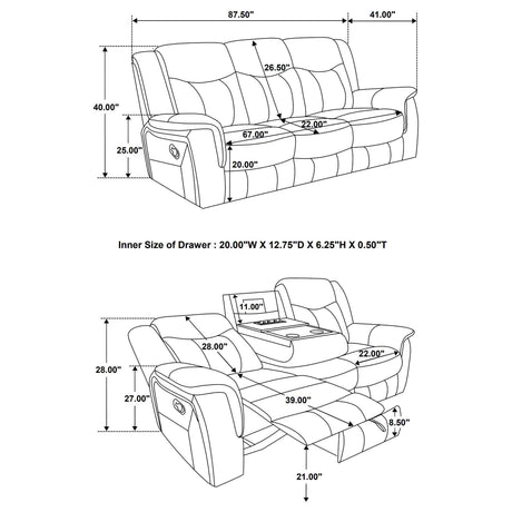 Conrad Grey 2pc Motion Sofa & Loveseat - Ornate Home
