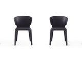 Conrad Leather Dining Chair in Black (set of 2) - Ornate Home