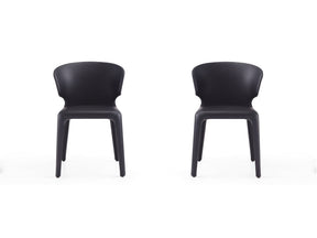 Conrad Leather Dining Chair in Black (set of 2) - Ornate Home