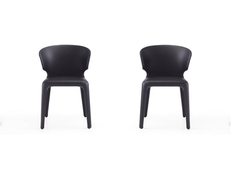 Conrad Leather Dining Chair in Black (set of 2) - Ornate Home