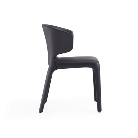 Conrad Leather Dining Chair in Black (set of 2) - Ornate Home