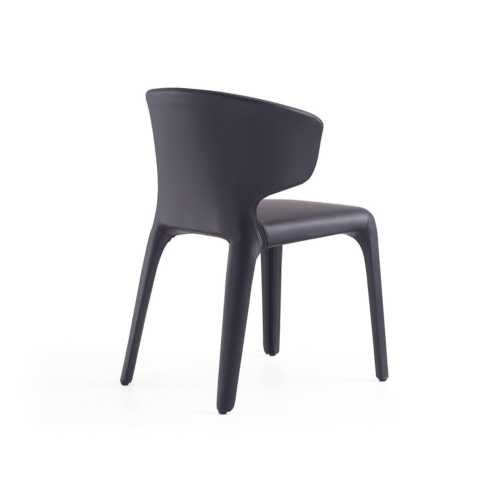 Conrad Leather Dining Chair in Black (set of 2) - Ornate Home
