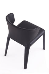 Conrad Leather Dining Chair in Black (set of 2) - Ornate Home